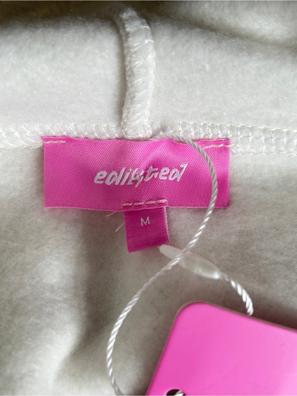 Edikted Oversized Sweatshirt Medium Fleece Pullover Light Gray LA Hoodie NEW - Picture 10 of 13